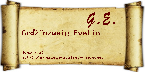 Grünzweig Evelin névjegykártya